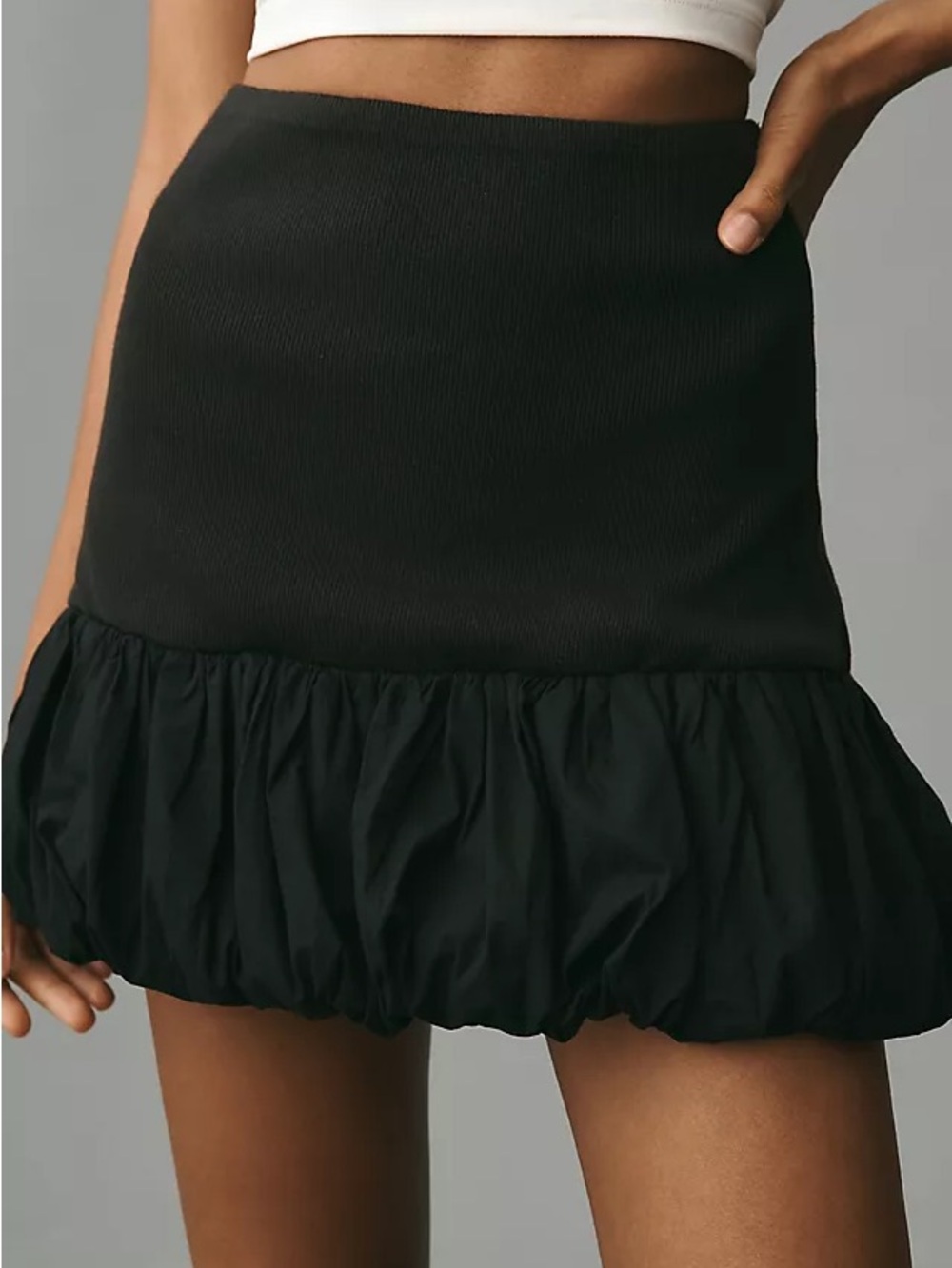 Anthropologie Drop-Waist Bubble Skirt - Black